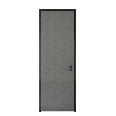 900mm Ahşap Tahıl Dış Kapılar, ISO9001 Metalik Siyah Ahşap Ön Kapı
